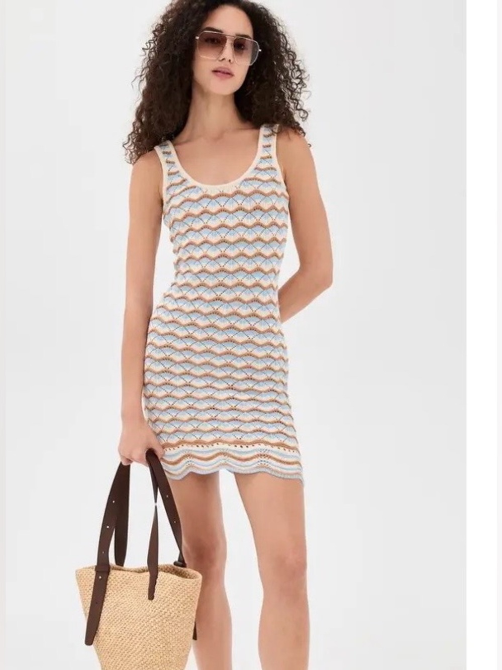 NEW! L*Space Sleeveless Crochet Knit Sun Chaser Dress